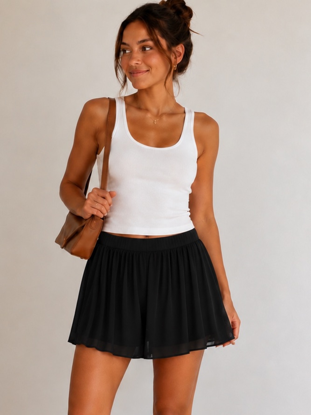 $150 New Krisa Revolve Flounce Shorts - XS - Black